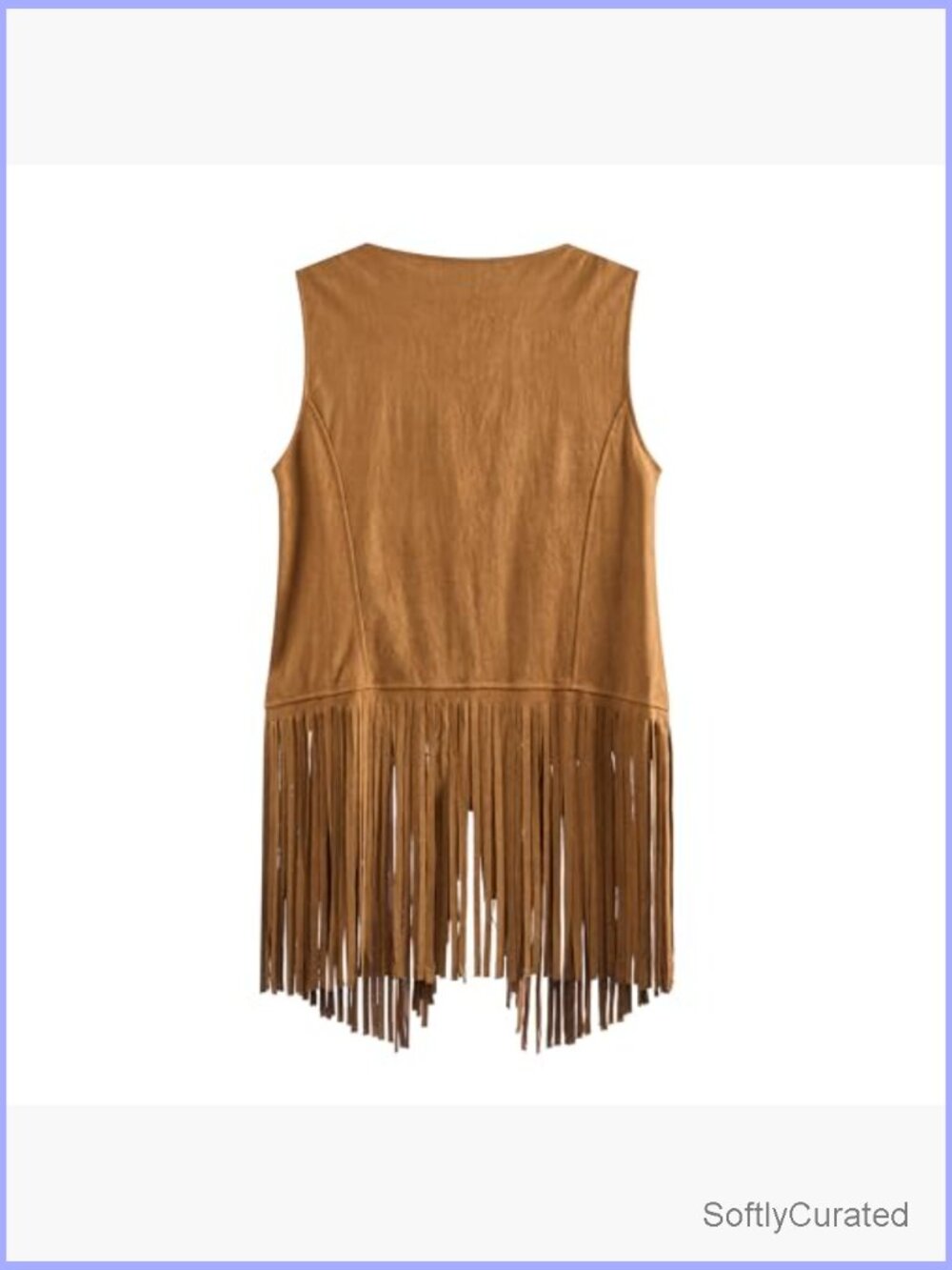 Women's Fringe Vest Suede Tassel Crop Top Cowgirl Hippie Western Sleeveless - Picture 3 of 3